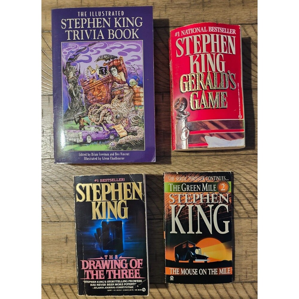 Lot of 4 Stephen King Horror Paperback Books - Geralds Game Drawing of the Three